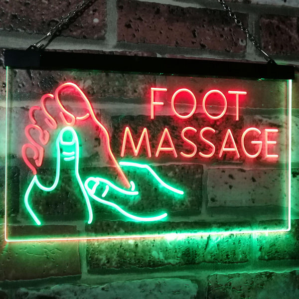 ADVPRO Foot Massage Walk-in-Welcome Open Dual Color LED Neon Sign st6-i2178 - Green & Red