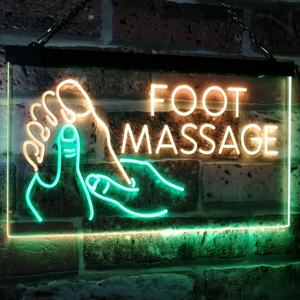 ADVPRO Foot Massage Walk-in-Welcome Open Dual Color LED Neon Sign st6-i2178 - Green & Yellow