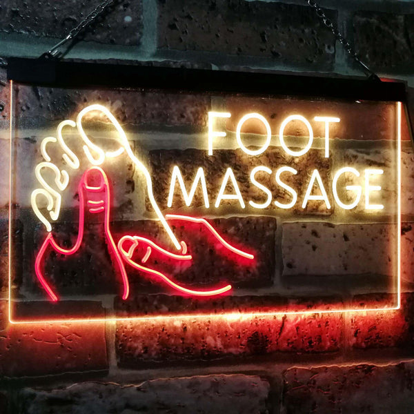 ADVPRO Foot Massage Walk-in-Welcome Open Dual Color LED Neon Sign st6-i2178 - Red & Yellow