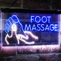 ADVPRO Foot Massage Walk-in-Welcome Open Dual Color LED Neon Sign st6-i2178 - White & Blue