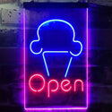 ADVPRO Open Ice Cream Shop Store Home Decor  Dual Color LED Neon Sign st6-i2185 - Blue & Red