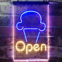 ADVPRO Open Ice Cream Shop Store Home Decor  Dual Color LED Neon Sign st6-i2185 - Blue & Yellow