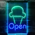 ADVPRO Open Ice Cream Shop Store Home Decor  Dual Color LED Neon Sign st6-i2185 - Green & Blue