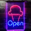 ADVPRO Open Ice Cream Shop Store Home Decor  Dual Color LED Neon Sign st6-i2185 - Red & Blue