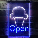ADVPRO Open Ice Cream Shop Store Home Decor  Dual Color LED Neon Sign st6-i2185 - White & Blue
