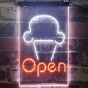 ADVPRO Open Ice Cream Shop Store Home Decor  Dual Color LED Neon Sign st6-i2185 - White & Orange