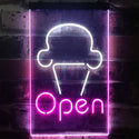 ADVPRO Open Ice Cream Shop Store Home Decor  Dual Color LED Neon Sign st6-i2185 - White & Purple