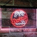 ADVPRO Cocktails Palm Tree Island Bar Pub Beer Club Dual Color LED Neon Sign st6-i2191 - White & Red