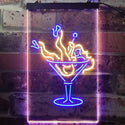 ADVPRO Lady in Cocktails Glass Bar Wine  Dual Color LED Neon Sign st6-i2192 - Blue & Yellow