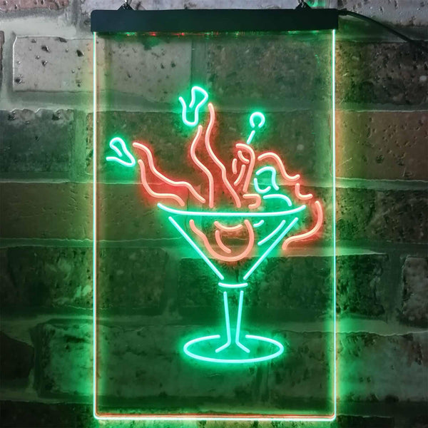 ADVPRO Lady in Cocktails Glass Bar Wine  Dual Color LED Neon Sign st6-i2192 - Green & Red