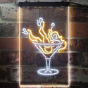 ADVPRO Lady in Cocktails Glass Bar Wine  Dual Color LED Neon Sign st6-i2192 - White & Yellow