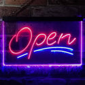 ADVPRO Open Script Display Bar Club Dual Color LED Neon Sign st6-i2199 - Blue & Red