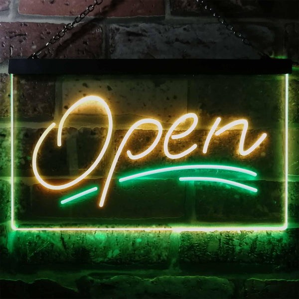 ADVPRO Open Script Display Bar Club Dual Color LED Neon Sign st6-i2199 - Green & Yellow