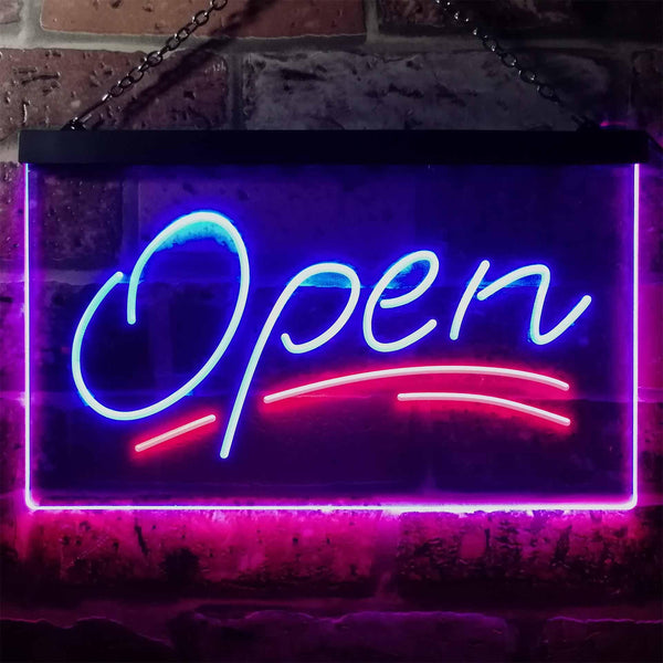 ADVPRO Open Script Display Bar Club Dual Color LED Neon Sign st6-i2199 - Red & Blue