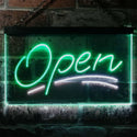 ADVPRO Open Script Display Bar Club Dual Color LED Neon Sign st6-i2199 - White & Green