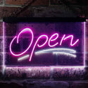 ADVPRO Open Script Display Bar Club Dual Color LED Neon Sign st6-i2199 - White & Purple