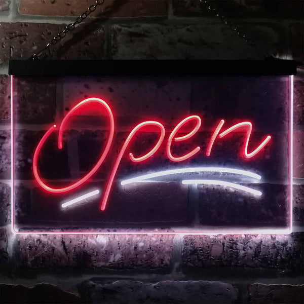 ADVPRO Open Script Display Bar Club Dual Color LED Neon Sign st6-i2199 - White & Red