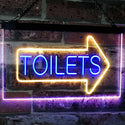 ADVPRO Toilet Arrow Washroom Restroom Dual Color LED Neon Sign st6-i2219 - Blue & Yellow