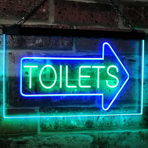 ADVPRO Toilet Arrow Washroom Restroom Dual Color LED Neon Sign st6-i2219 - Green & Blue