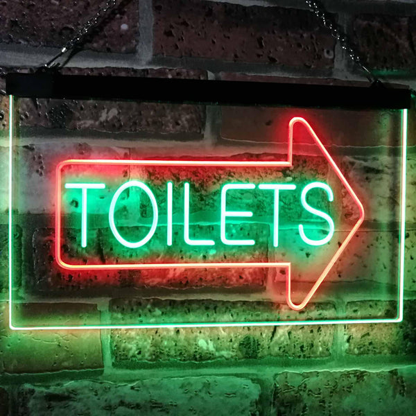 ADVPRO Toilet Arrow Washroom Restroom Dual Color LED Neon Sign st6-i2219 - Green & Red