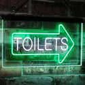 ADVPRO Toilet Arrow Washroom Restroom Dual Color LED Neon Sign st6-i2219 - White & Green