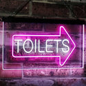 ADVPRO Toilet Arrow Washroom Restroom Dual Color LED Neon Sign st6-i2219 - White & Purple