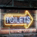 ADVPRO Toilet Arrow Washroom Restroom Dual Color LED Neon Sign st6-i2219 - White & Yellow