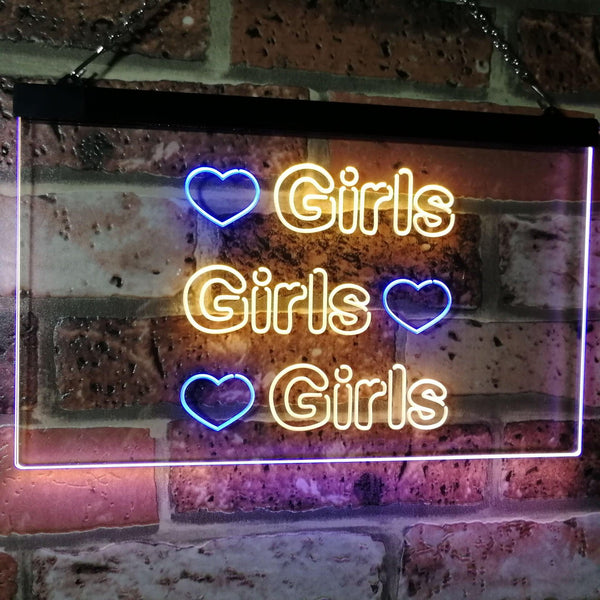 ADVPRO Girls Heart Bedroom Display Gift Dual Color LED Neon Sign st6-i2223 - Blue & Yellow