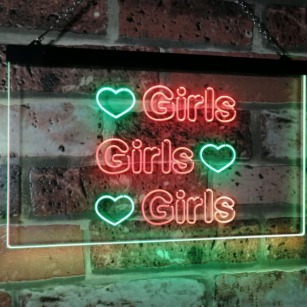 ADVPRO Girls Heart Bedroom Display Gift Dual Color LED Neon Sign st6-i2223 - Green & Red