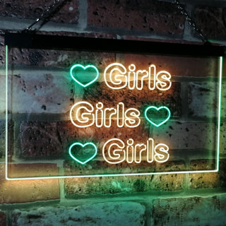 ADVPRO Girls Heart Bedroom Display Gift Dual Color LED Neon Sign st6-i2223 - Green & Yellow