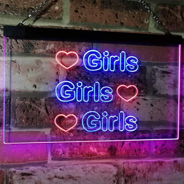 ADVPRO Girls Heart Bedroom Display Gift Dual Color LED Neon Sign st6-i2223 - Red & Blue