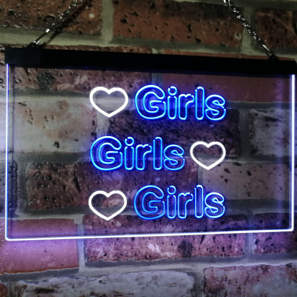 ADVPRO Girls Heart Bedroom Display Gift Dual Color LED Neon Sign st6-i2223 - White & Blue