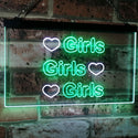 ADVPRO Girls Heart Bedroom Display Gift Dual Color LED Neon Sign st6-i2223 - White & Green