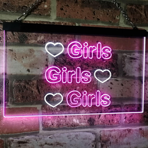 ADVPRO Girls Heart Bedroom Display Gift Dual Color LED Neon Sign st6-i2223 - White & Purple