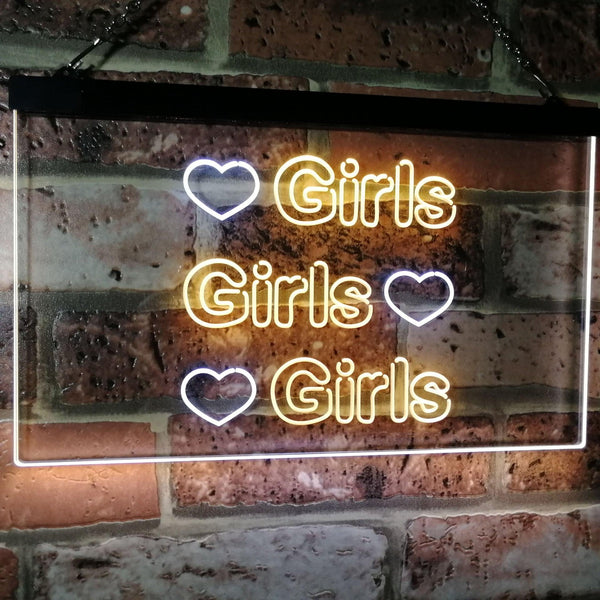 ADVPRO Girls Heart Bedroom Display Gift Dual Color LED Neon Sign st6-i2223 - White & Yellow