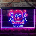 ADVPRO Tattoo Studio Skull Display Wall Decor Dual Color LED Neon Sign st6-i2297 - Red & Blue