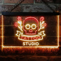 ADVPRO Tattoo Studio Skull Display Wall Decor Dual Color LED Neon Sign st6-i2297 - Red & Yellow