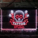 ADVPRO Tattoo Studio Skull Display Wall Decor Dual Color LED Neon Sign st6-i2297 - White & Red