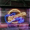 ADVPRO Rock & Roll Electric Guitar Band Room Music Dual Color LED Neon Sign st6-i2303 - Blue & Yellow