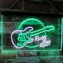 ADVPRO Rock & Roll Electric Guitar Band Room Music Dual Color LED Neon Sign st6-i2303 - White & Green