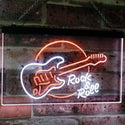 ADVPRO Rock & Roll Electric Guitar Band Room Music Dual Color LED Neon Sign st6-i2303 - White & Orange