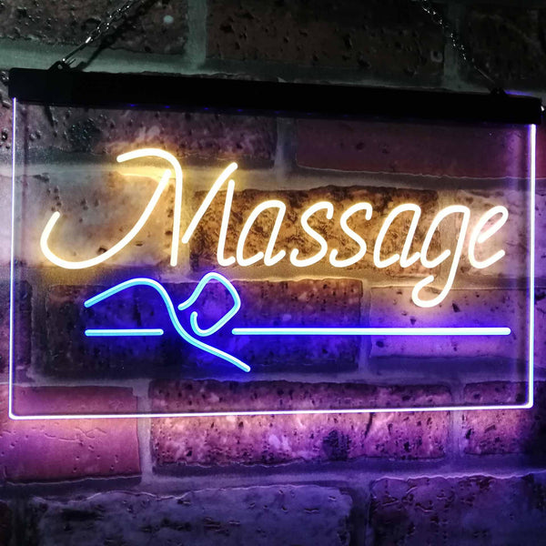 ADVPRO Massage Therapy Open Display Shop Decoration Dual Color LED Neon Sign st6-i2320 - Blue & Yellow