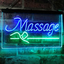 ADVPRO Massage Therapy Open Display Shop Decoration Dual Color LED Neon Sign st6-i2320 - Green & Blue