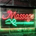 ADVPRO Massage Therapy Open Display Shop Decoration Dual Color LED Neon Sign st6-i2320 - Green & Red