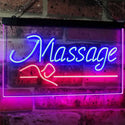 ADVPRO Massage Therapy Open Display Shop Decoration Dual Color LED Neon Sign st6-i2320 - Red & Blue