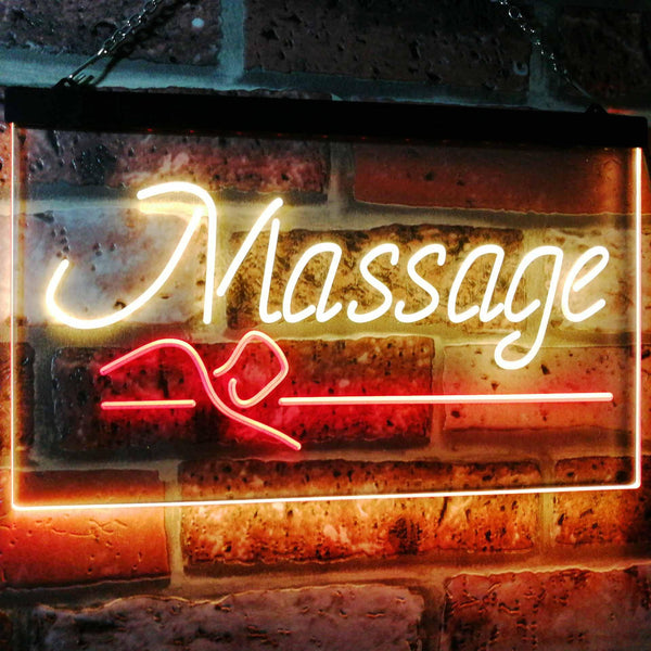 ADVPRO Massage Therapy Open Display Shop Decoration Dual Color LED Neon Sign st6-i2320 - Red & Yellow