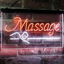 ADVPRO Massage Therapy Open Display Shop Decoration Dual Color LED Neon Sign st6-i2320 - White & Orange