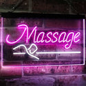 ADVPRO Massage Therapy Open Display Shop Decoration Dual Color LED Neon Sign st6-i2320 - White & Purple
