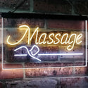 ADVPRO Massage Therapy Open Display Shop Decoration Dual Color LED Neon Sign st6-i2320 - White & Yellow