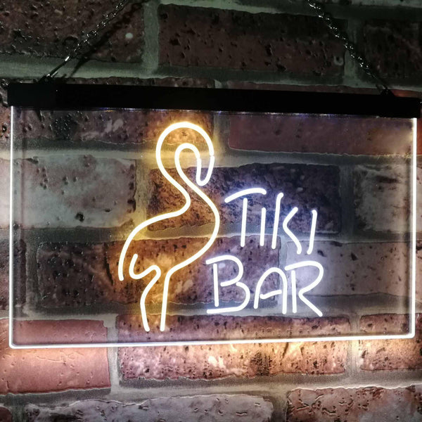 ADVPRO Flamingo Tiki Bar Beer Room Decoration Dual Color LED Neon Sign st6-i2324 - White & Yellow